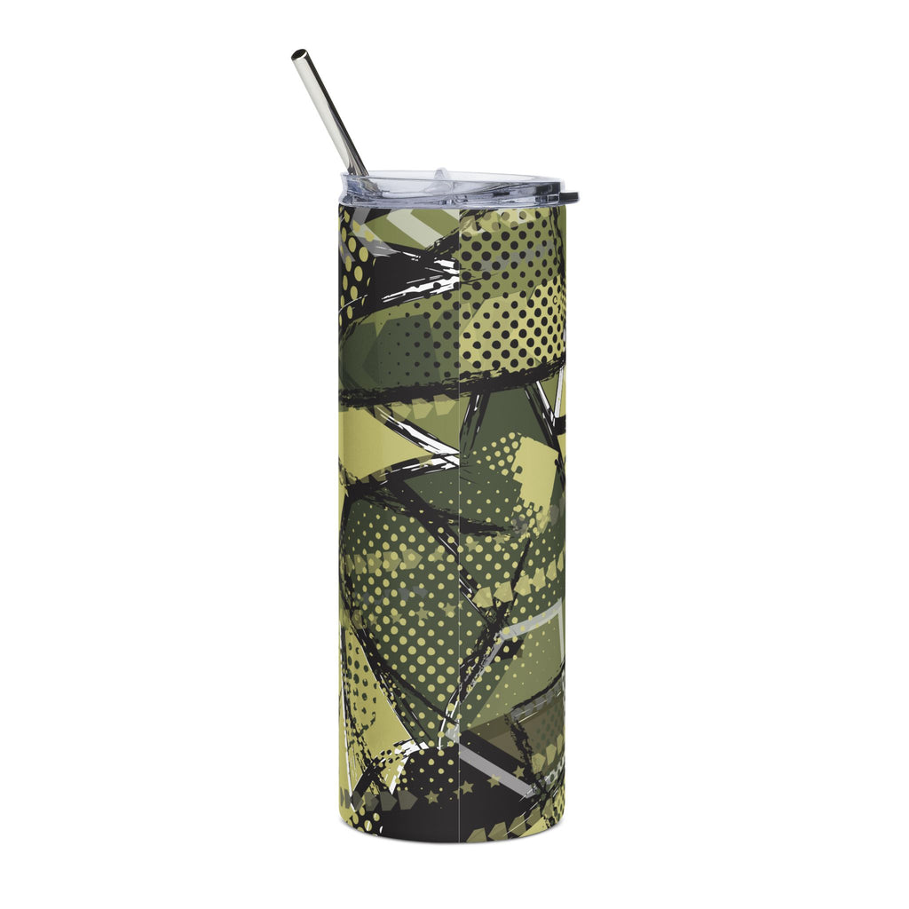 Camouflage Stainless Steel Tumbler - 20oz Travel Mug with Straw