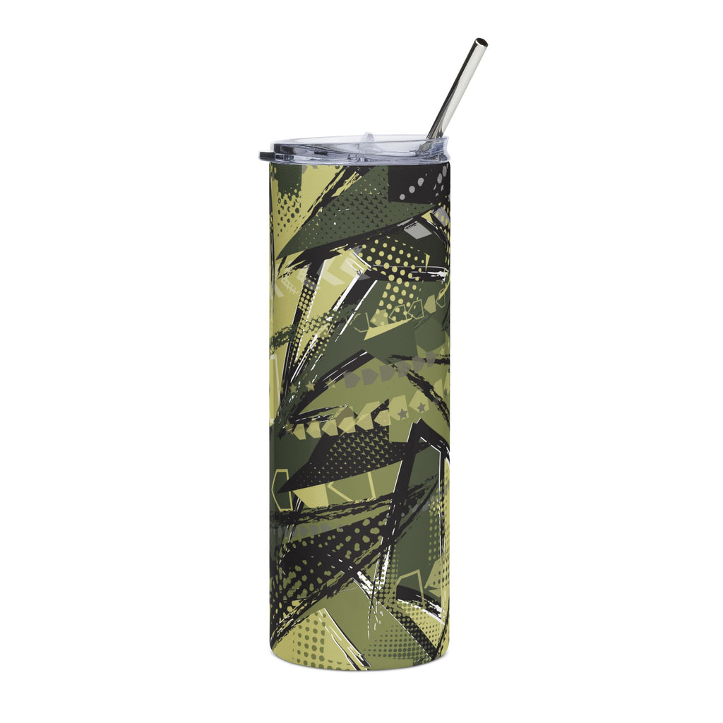 Camouflage Stainless Steel Tumbler - 20oz Travel Mug with Straw