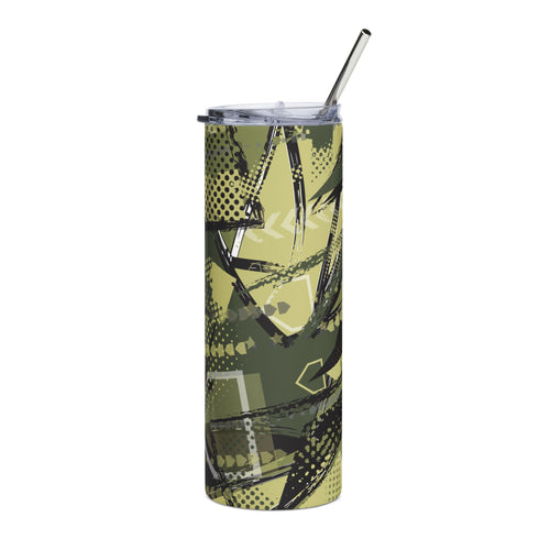 Camouflage Stainless Steel Tumbler - 20oz Travel Mug with Straw