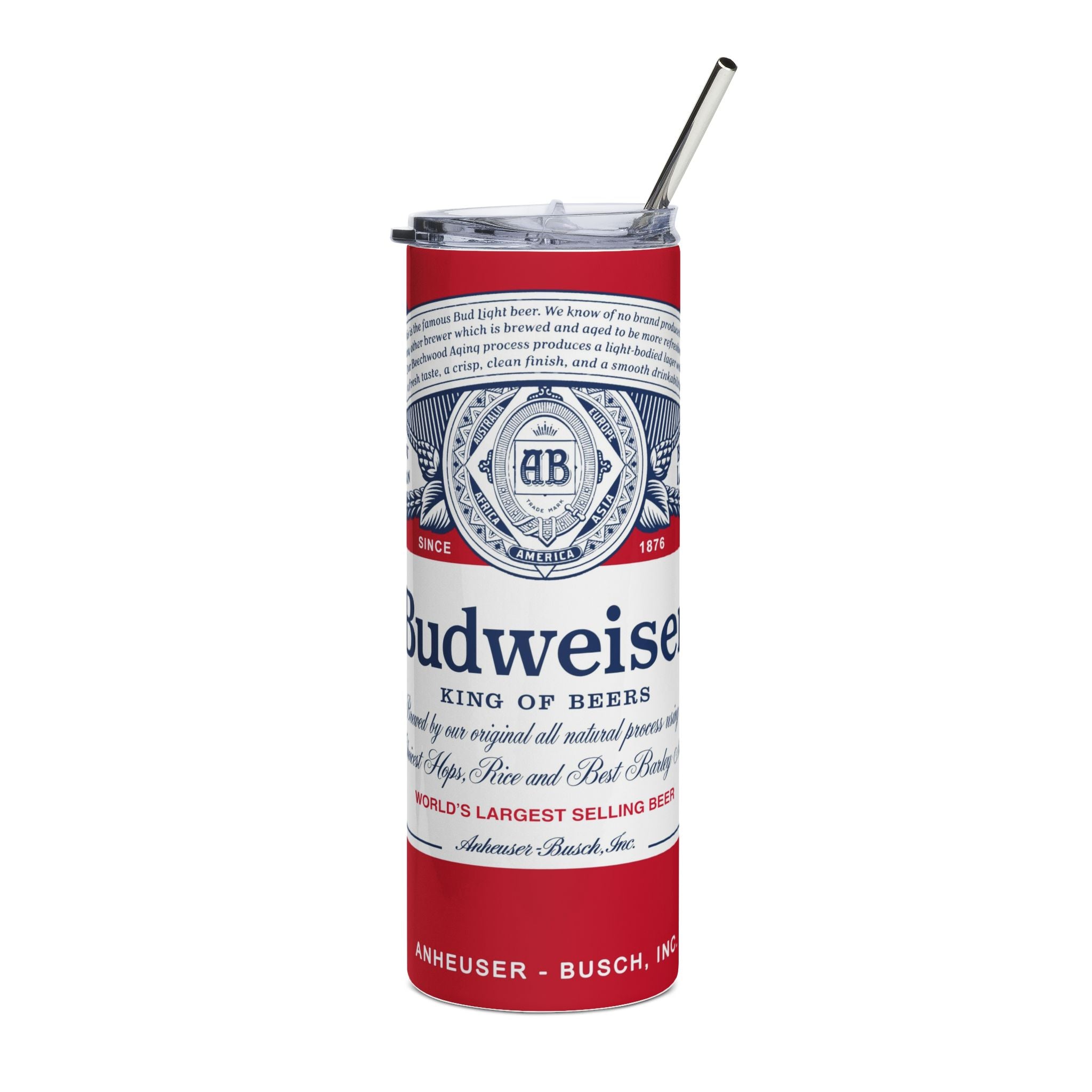 Budweiser Stainless Steel Tumbler - 20oz - Perfect for Beer Lovers